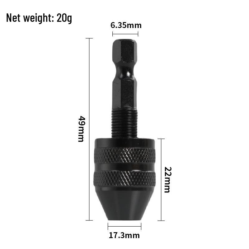 Quick-Change 0.3-6.5mm Hex Shank Self-Centering Drill Chuck for 3.6 Electric Grinder