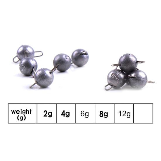 5Pcs 2g/4g/6g/8g/12g Fishing Jig Lead Head Weight Crank Hook Sinker Lure Carp