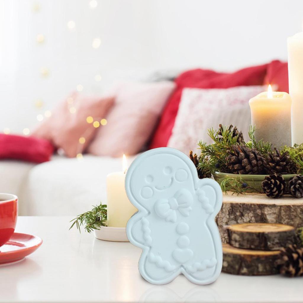 Christmas Gingerbread Man Silicone Molds DIY Cement Gypsum Mould Craft Supplies Christmas Decoration for Wax Soap Clay