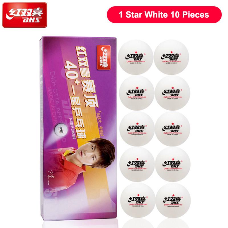 Pelotas de Tenis de Mesa DHS con Costura D40+ ABS Nuevo Material 10 Piezas/Caja Pelotas de Ping Pong Profesionales Aprobadas por la ITTF para Entrenamiento