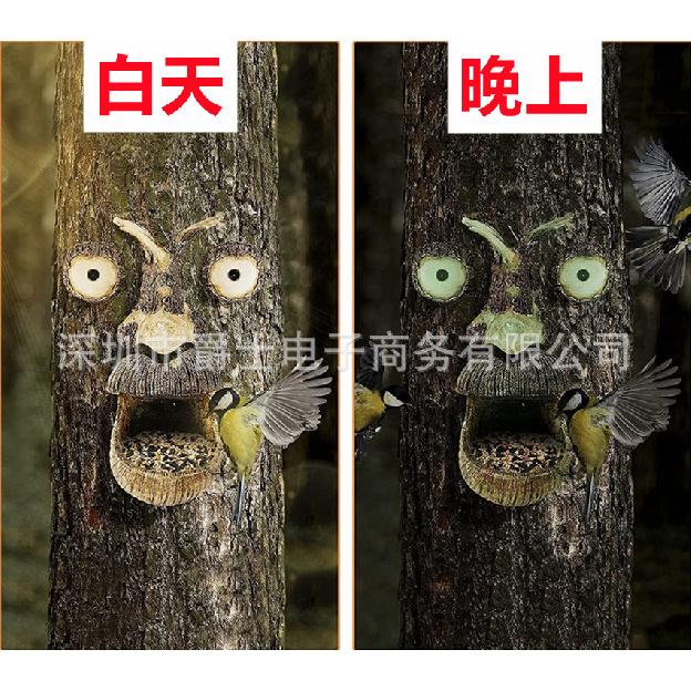 Best-selling large-sized bark-faced tree ornament, featuring facial features, for Easter decorations, garden, and courtyard tree hanging