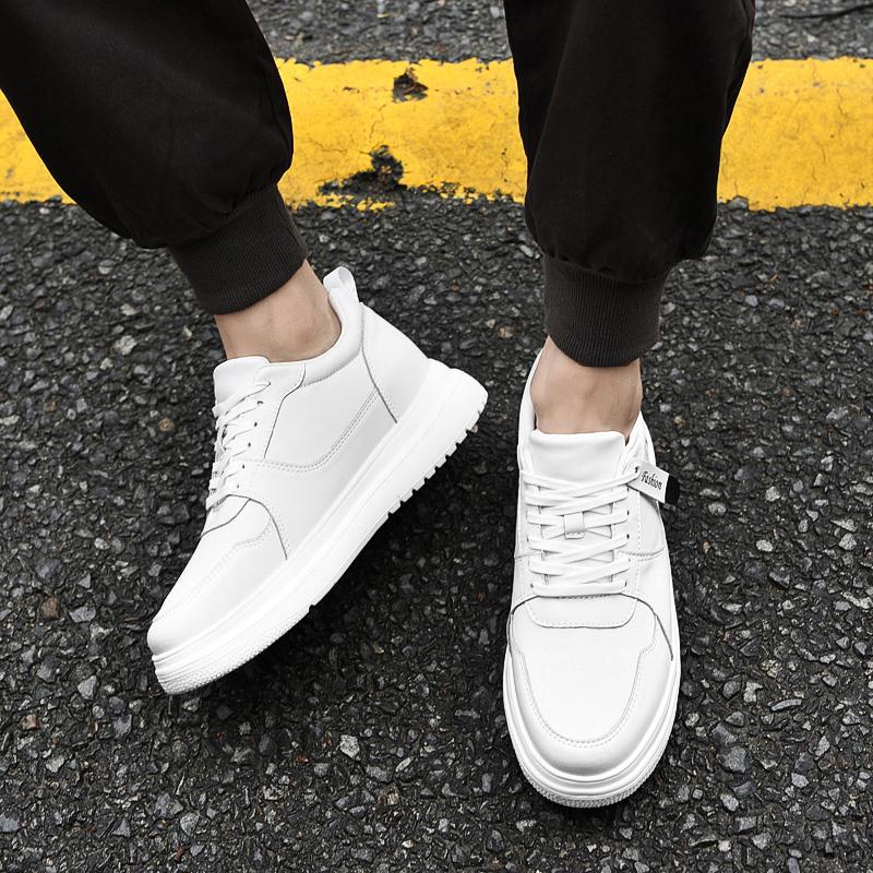 Fashion Outdoor Male Walking Shoes Genuine Leather Low Top Classic Male Shoes 2024 Fashion Men's Elevator Shoes All-match Mens Sneakers