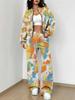 Gradual Change Autumn and Winter New European and American Women's Clothing Tie-dye Printing Suit Women