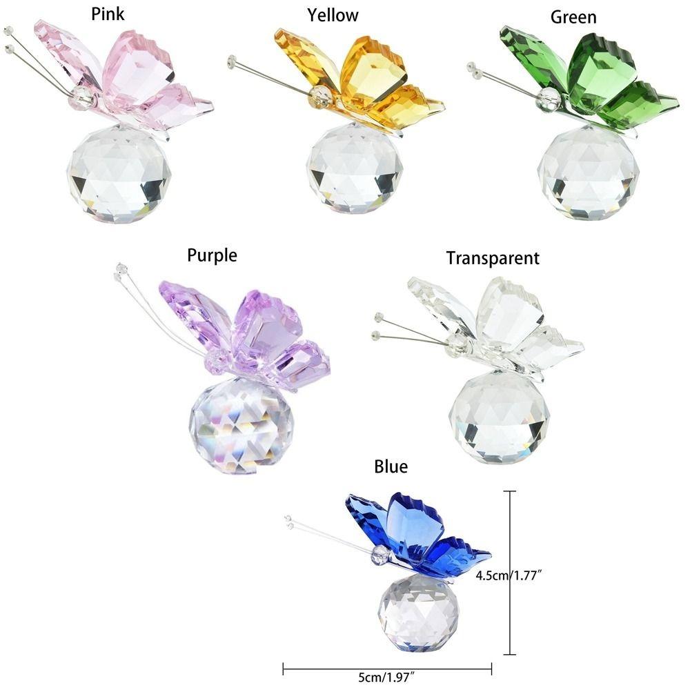 Kreatywny Biały Kryształ Kryształowy Motyl Urocze Ręcznie Robione Figurki Miniaturowe Sztuka Szkła Żywy Ornament Motyla Dekoracja Domu