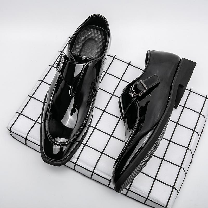 Fashion High End Brand Men's Banquet Formal Shoes Low Heel Retro Red Men's Business Casual Shoes High-quality Work Leather Shoes