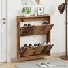 Wall Mounted Shoe Cabinet ZWOLLE 71 X 17 X 86 Cm Reclaimed Wood