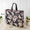 Floral Print Reusable Non Woven Shopping Tote Bag Eco Friendly Foldable Large Capacity Bag for Grocery Commute Outdoor Picnic