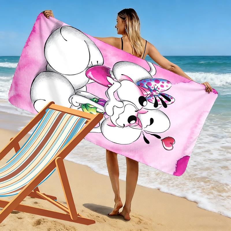 Diddl Cute Print Beach Towel, Large Soft Quick Dry Towel for Beach Camping Swimming