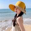 Women's Spring and Summer Elegant and Versatile Large Brimmed Sun Hat Korean Version Polka Dot Bow Fisherman Hat Foldable Outing Basin Hat
