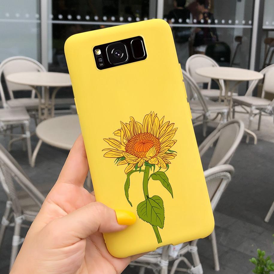 Shockproof Case For Samsung S8 Plus SM-G955F Cover Colorful Daisy Cactus Soft Matte Phone Case For Samsung S8 S 8 S8+ G950F Capa
