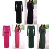 Casual Fashion Women Long Sleeve Belted Party Evening Cocktail Long Dress Maxi
