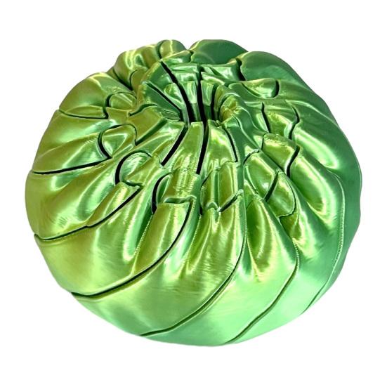 3D Printed Twisting Dumpling Toy Stress Relief Slippery Spiral Steamed 5.5 cm