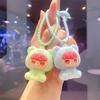 Creative Flocking Sitting Position Girl Tide Play Cute Doll DIY Keychain Schoolbag Pendant Keychain Pendant
