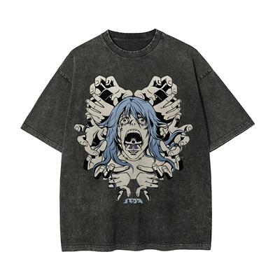 2026 Mahito T-shirt Jujutsu Kaisen Men Women Acid Wash Idle Transfiguration Anime Streetwear Cursed Spirit Graphic Vintage Bootleg Tee Short Sleeve