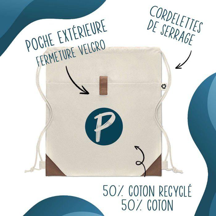 Sac à dos - PLANETEE - Padel Smash Fun - Coton 50% recyclé - 8 L - Angles renforcés