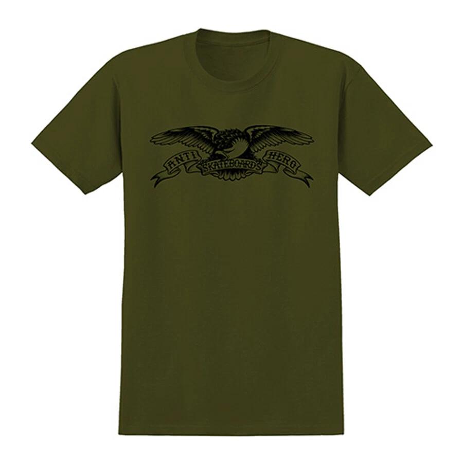 Anti Hero BASIC EAGLE LOGO Skateboard T Shirt MILITARY GREEN/BLACK XS