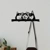 Chic Husky Trio Wall-Mounted Key Rack Stylish Black Metal Entryway Hanger, Decorative Storage Hook for Home & Room Organization