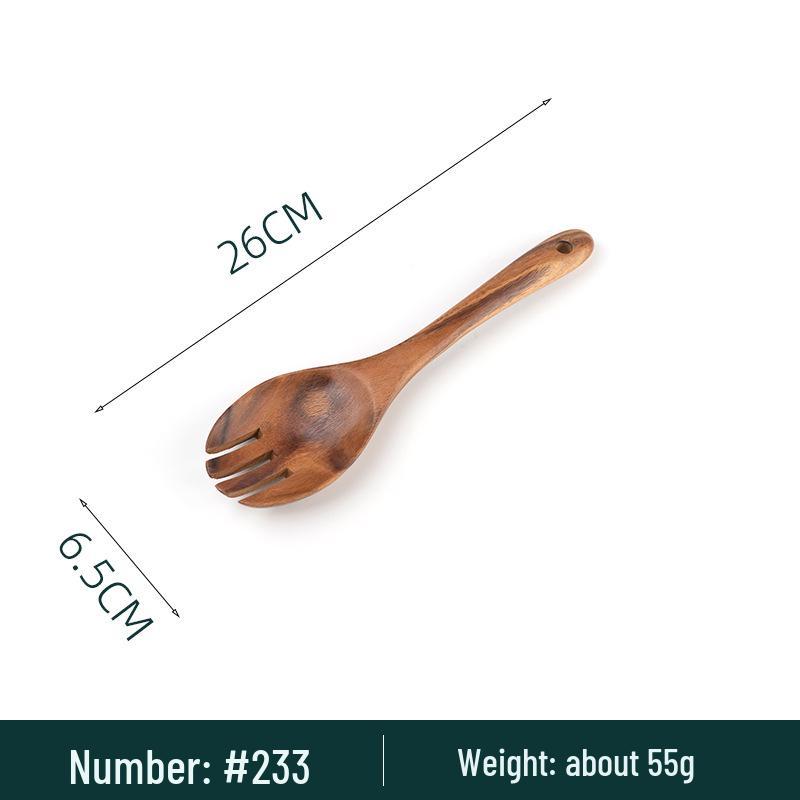 Teak Acacia Wood Kitchen Utensil Set: Spatula, Spoon, Ladle, Turner, Long Handle Rice Spoon