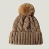Versatile Warm Foreign Trade Style European American Knitted Hat Solid Color Knitted Hat Women with Velvet Hat New Knitted Hat