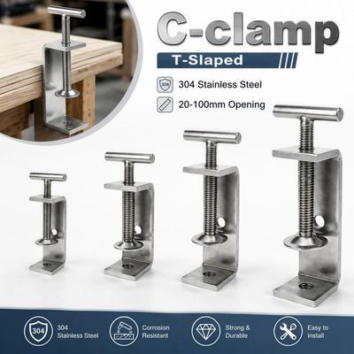 1pc T-Shaped C-clamp Adjustable Fixed Holder Clip High Quality Square Clamp  Hardware Fasteners