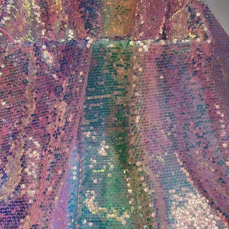 

1 ярд Разноцветная Радужная Пайеточная Градиентная Сетка Блестящее Платье Русалки DIY Швейная Ткань для Детской Одежды Модная Элегантная 1yard