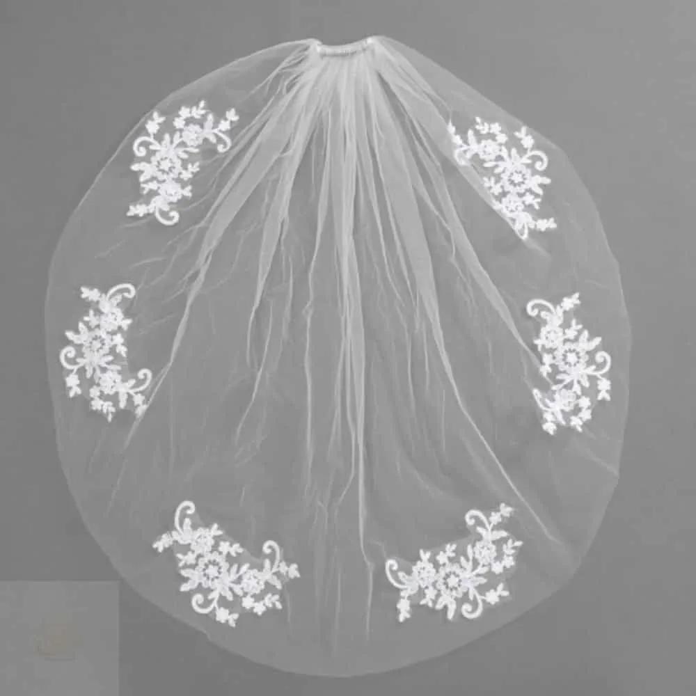 ASSHOP Embroidered Wedding Veil Small Wedding Look