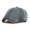 Denim Beret Hat Washed Vintage Peaked Cap Adjustable Cotton Newsboy Cap Casual Hats Flat Cap