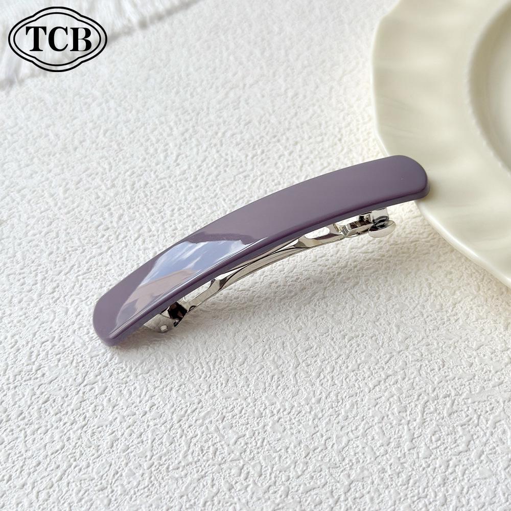Minimalist Leopard Print Square Hair Clip: Shiny Spring Clip for Women's Half-Up Styles