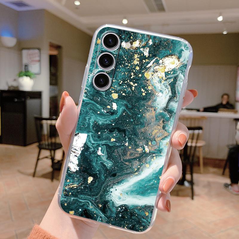 For Samsung Galaxy S24 Case S24 Plus S 24 Ultra Phone Cover Marble Clear Coque Soft TPU Fundas For Samsung S25 FE S25+ Shell
