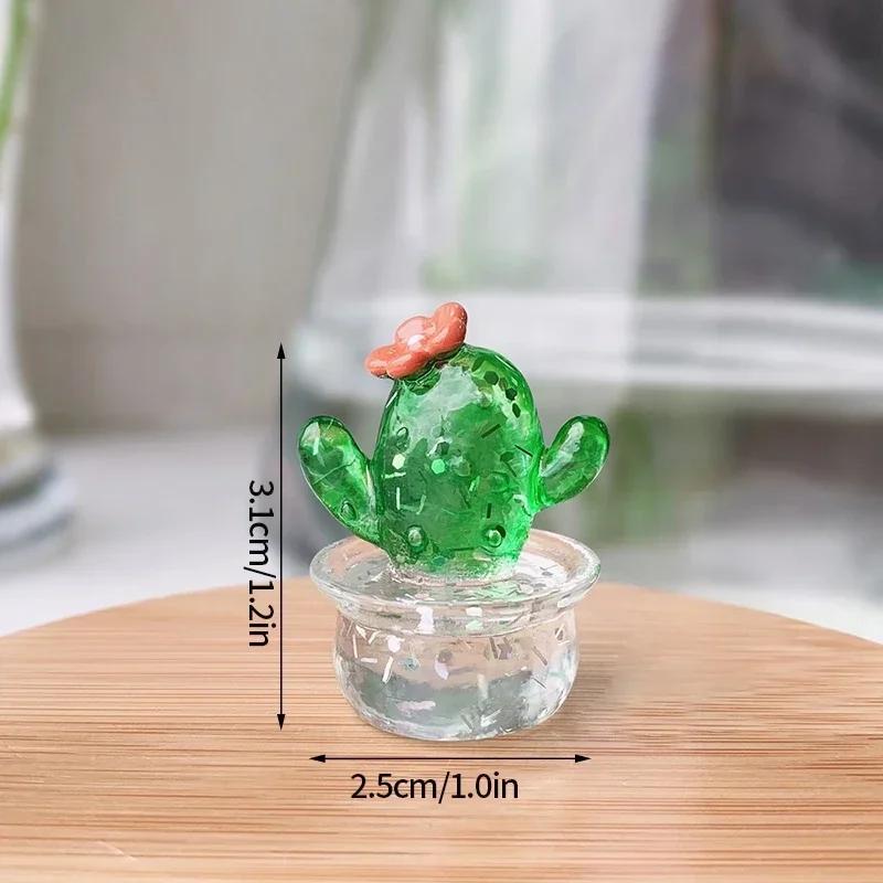 

Mini Cactus Figurines Ornaments Resin Cactus Bonsai Decor Sculptures and Figurines Desktop Ornament Car Home Decoration