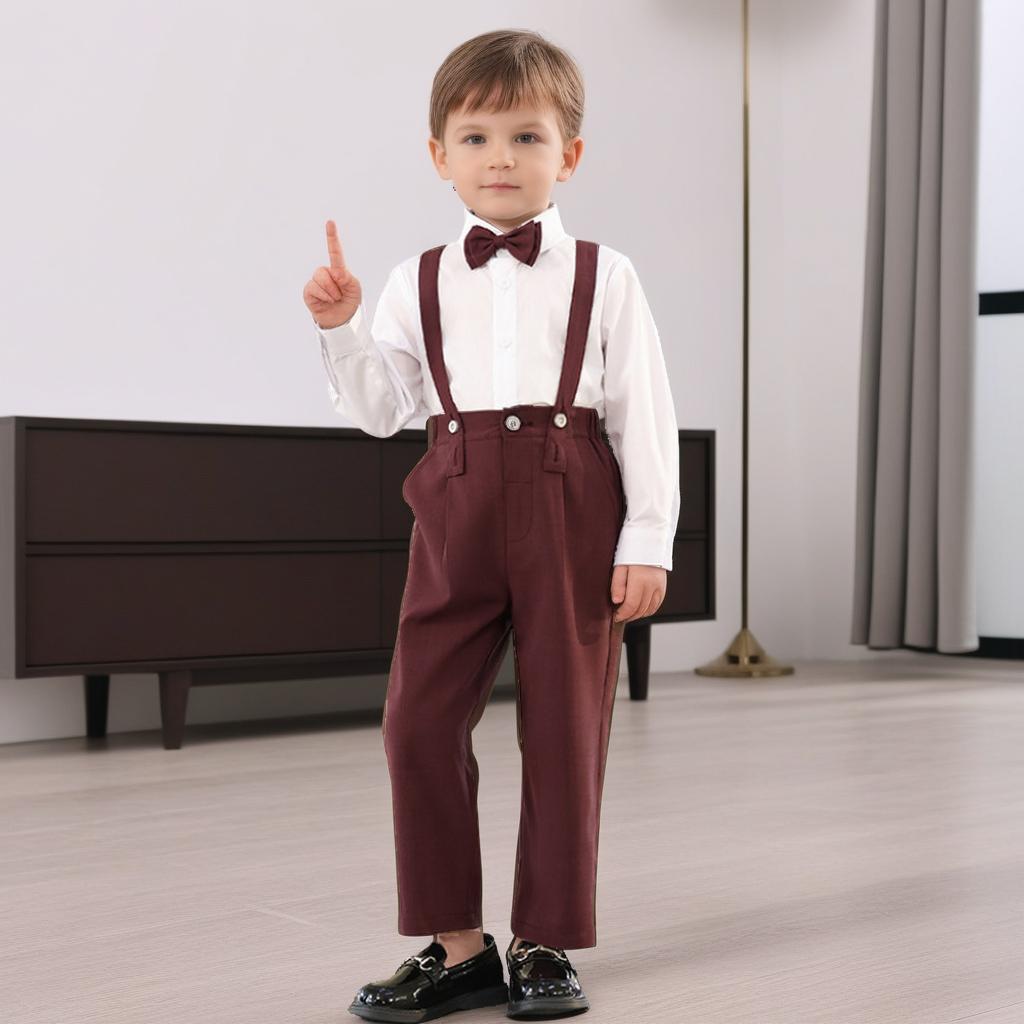 Dětský narozeninový smokingový oblek Letní britský styl Chlapecký svatební oblek Set Bílý Elegantní Dětské sborové vystoupení Formální oblečení 6 8 L