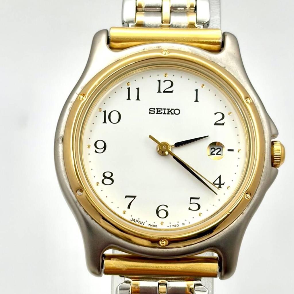 Used [New Battery] SEIKO Ladies Watch Date 7N82-0790 911547