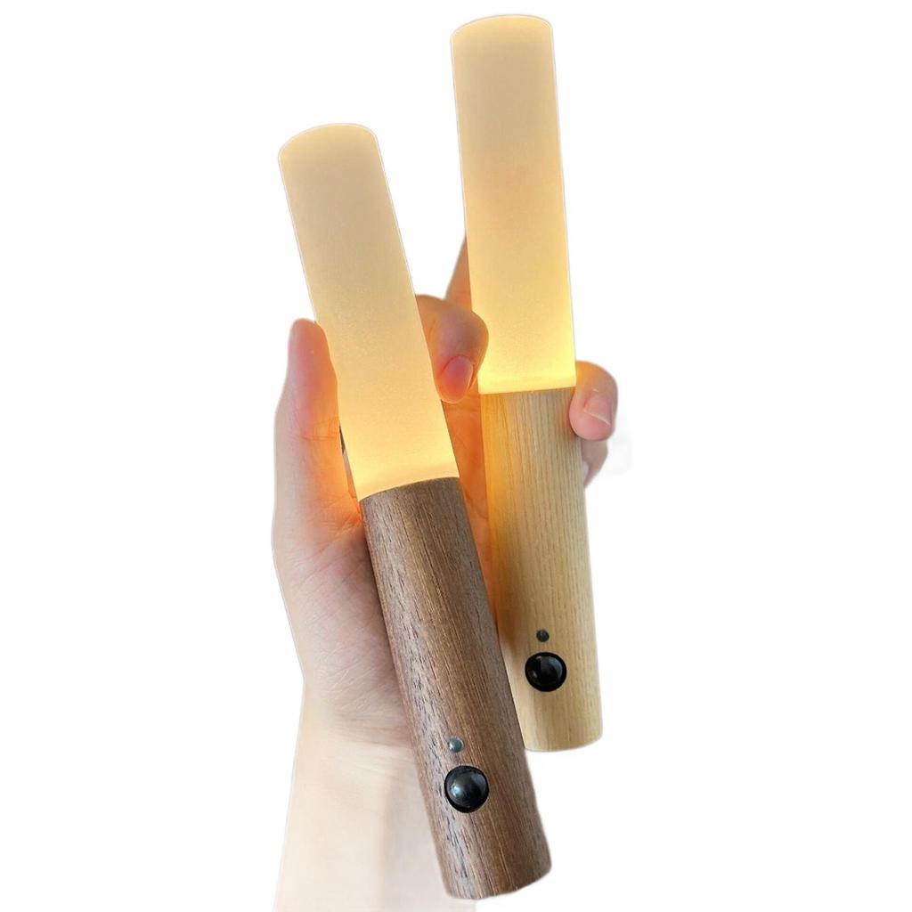 Rechargeable Sensor Wall Light, Magnetic & Wooden Finish, Intelligent Sensor Night Light for Corridor Cabinet Toilet