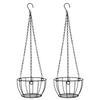 2Pcs Metal Wire Hanging Basket Round Planter Holder Chain Modern Garden Balcony Indoor Outdoor Plant Holder Flower Hanging Pots