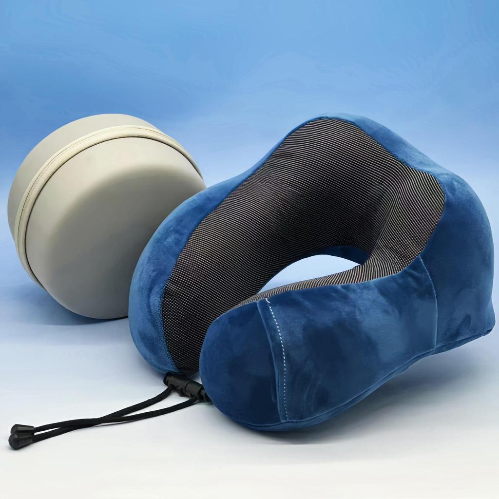 U-förmiges Nackenkissen aus Eisseide und Memory-Schaum: Anpassbare, Langsame Rückfederung, Tragbare Kopfstütze für Nickerchen im Büro und Reisen