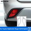Rear Fog Light Lamp Cover Trim For Toyota Highlander Kluger XU70 -2024 2025 Chrome Foglamp Protector Accessories Car Styling