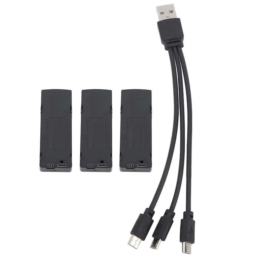 3 ADET 3.7V 3600mAh RC Drone Lityum Pil, 3'ü 1 Arada Şarj Kablosu ile E88 KY603 KY605 K7 için Mini Katlanabilir Drone Pil Değişimi