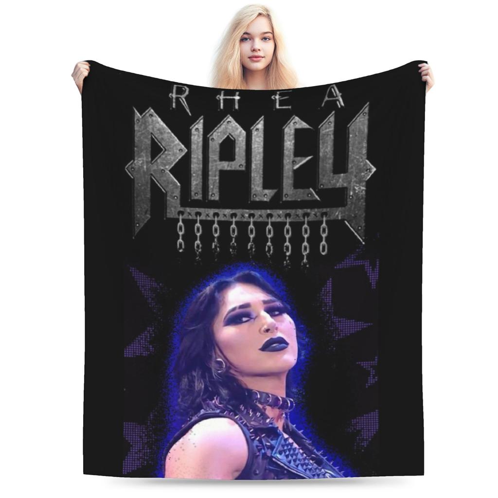 Superweiche Rhea Ripley Wrestlerin Wrestling-Kuscheldecke Premium Flanell-Fleece Leichte Decke Gemütlich Warme Decken Ganzjahres
