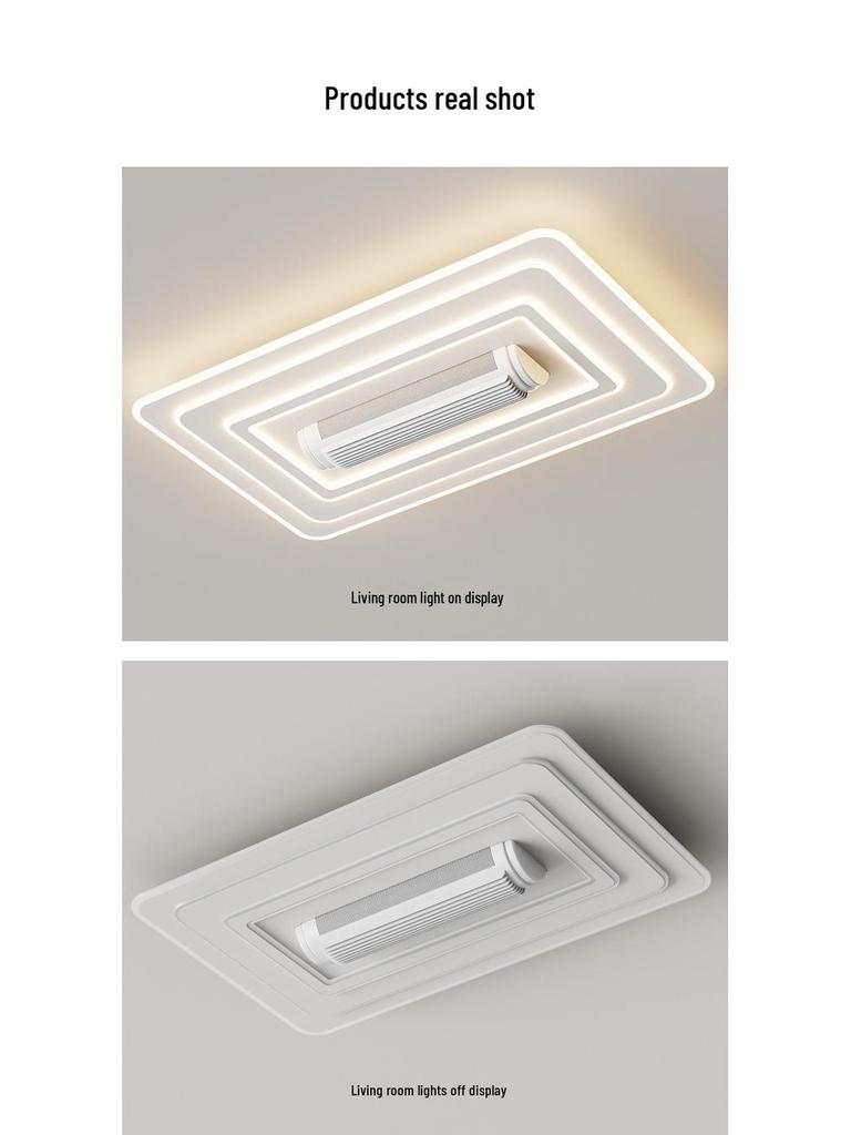 Customized Smart Leafless Ceiling Fan Light - Modern Tricolor with Voice Control for Living Room or Bedroom.