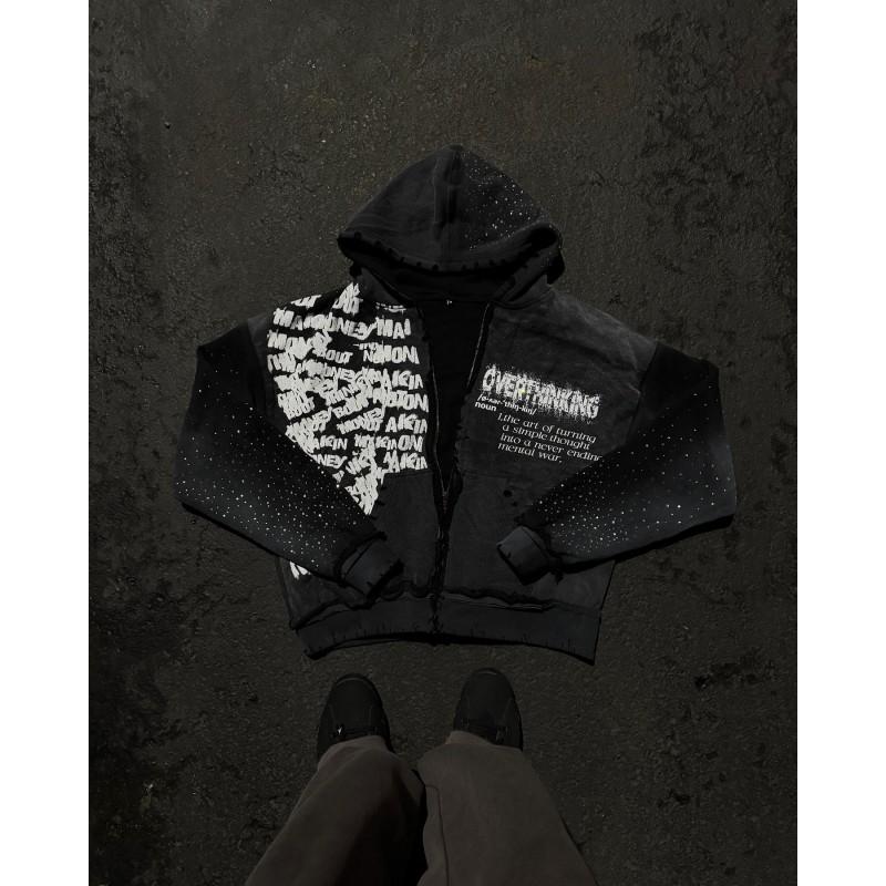 Unisex Oversized Hooded Long Sleeve Graphic Sweatshirt Streetwear Casual Pullover Winter