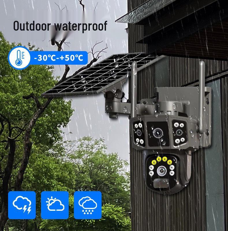 V380Pro Dual-Lens 4G Solar CCTV Camera for Outdoor Home Remote Monitoring