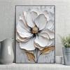 White Flower Oil Painting Prints Poster Texture Flower Canvas Painting Prints Minimalist Floral Art Modern Living Room Art Decor