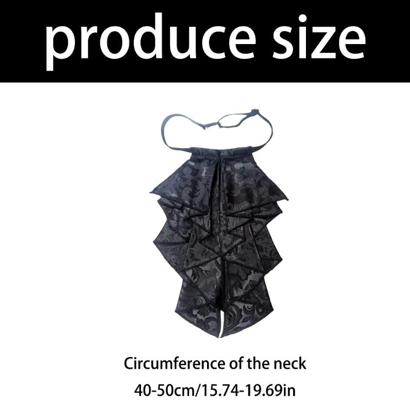 Decorative Jabot Collar Costume Accessory Neckpiece Lace Ruff Collar for Dramatic Outfit Formal Occasion Photography