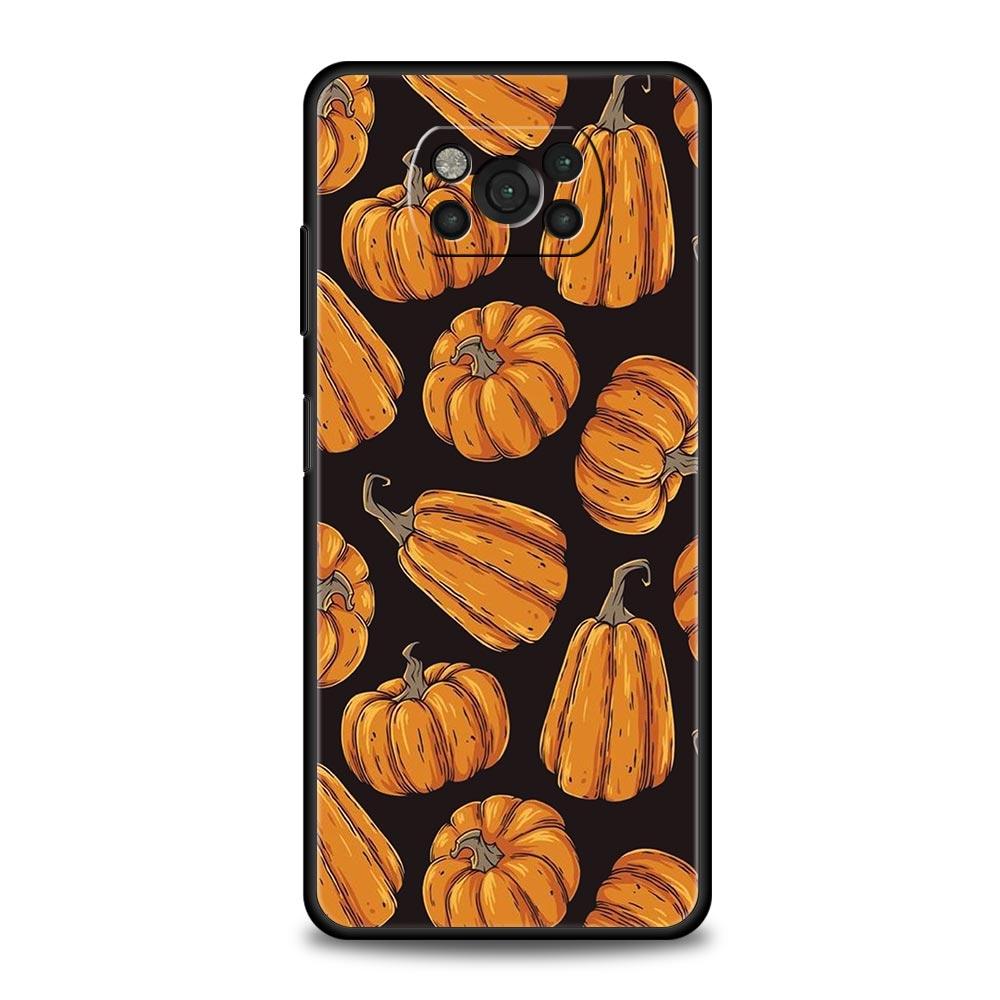 Phone Case For Xiaomi Poco X6 X5 X4 Pro 5G X3 NFC F5 F4 M5 M4 M3 F3 GT C51 C55 Cover Autumn leaves fall fox pumpkin Halloween