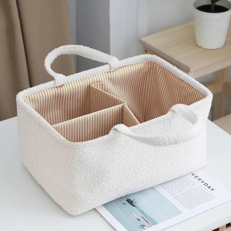 

Travel Portable Mommy Bag Diaper Bag Feeding Bottle Storage Handbag Multifunctional Baby Products Organizer Basket білий