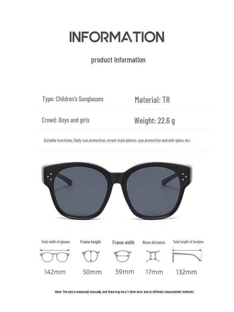 Dziecięce spolaryzowane okulary przeciwsłoneczne nakładane na okulary korekcyjne - Wiatrochronna ochrona oczu dla nastolatków