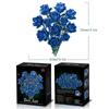 Non-Toxic 585Pcs Creative Blue Rose Bouquet Building Blocks Set Diy Ornament Romantic Tabletop Decoration Valentine Gift For Women Kids