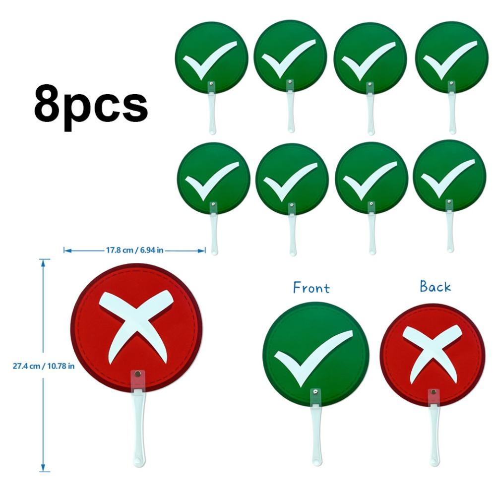 8pcs Yes/No KT Board Right/Wrong Hand Held Response Card Hold Up The Sign School Competition