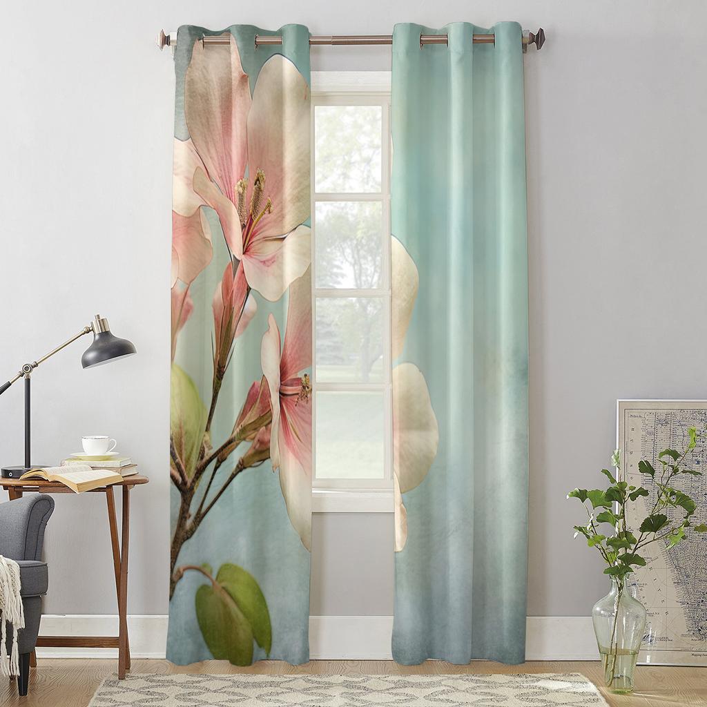 Blumen Aquarell Blätter Fenstervorhänge für Wohnzimmer Schlafzimmer Vorhang Modern Küche Jalousien Drapierungen Vorhänge