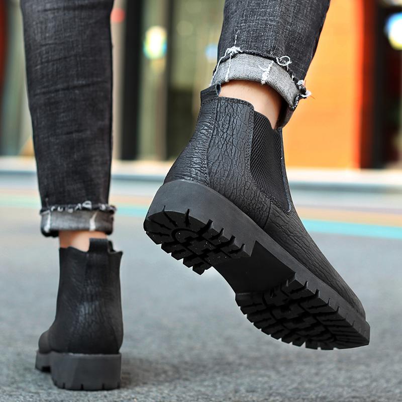 FashionMens Boots Chelsea Fashion Shoes Fashion Business Casual Cowboy Botas Antiskid Travel Minimalist Shoes for Men Sapato Masculino